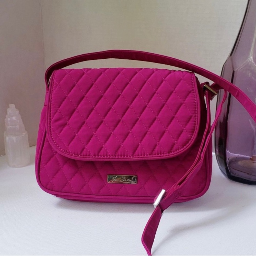 VERA BRADLEY Flap Crossbody Satchel Tote Magenta